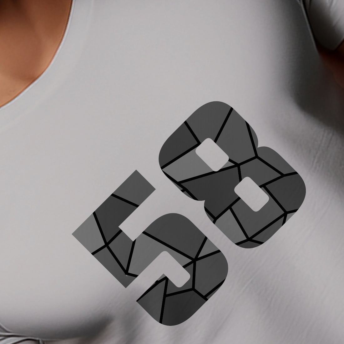 58 Number Men Unisex T-Shirt (Melange Grey)