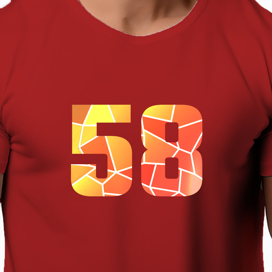 58 Number Men Unisex T-Shirt (Red)