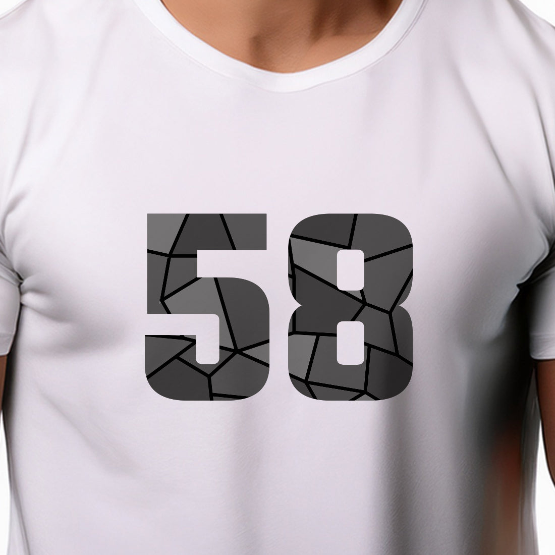 58 Number Men Unisex T-Shirt (White)