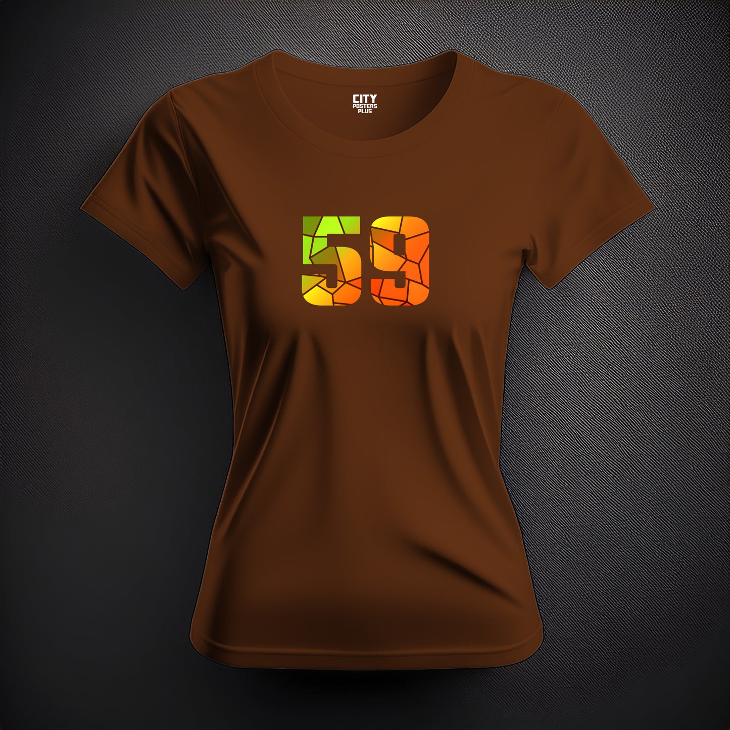59 Number Women T-Shirt (Brown)