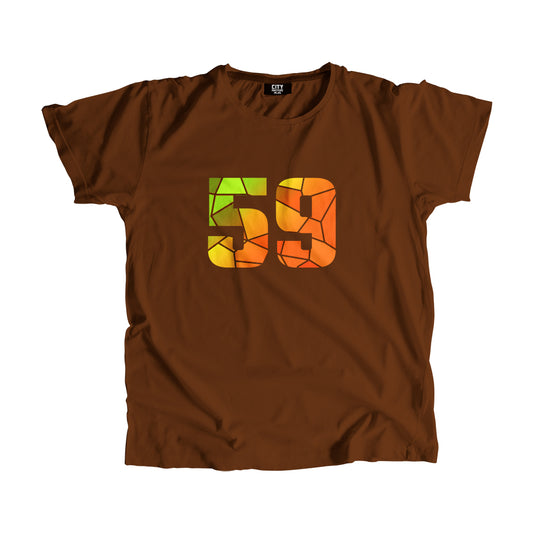 59 Number Men Unisex T-Shirt (Brown)