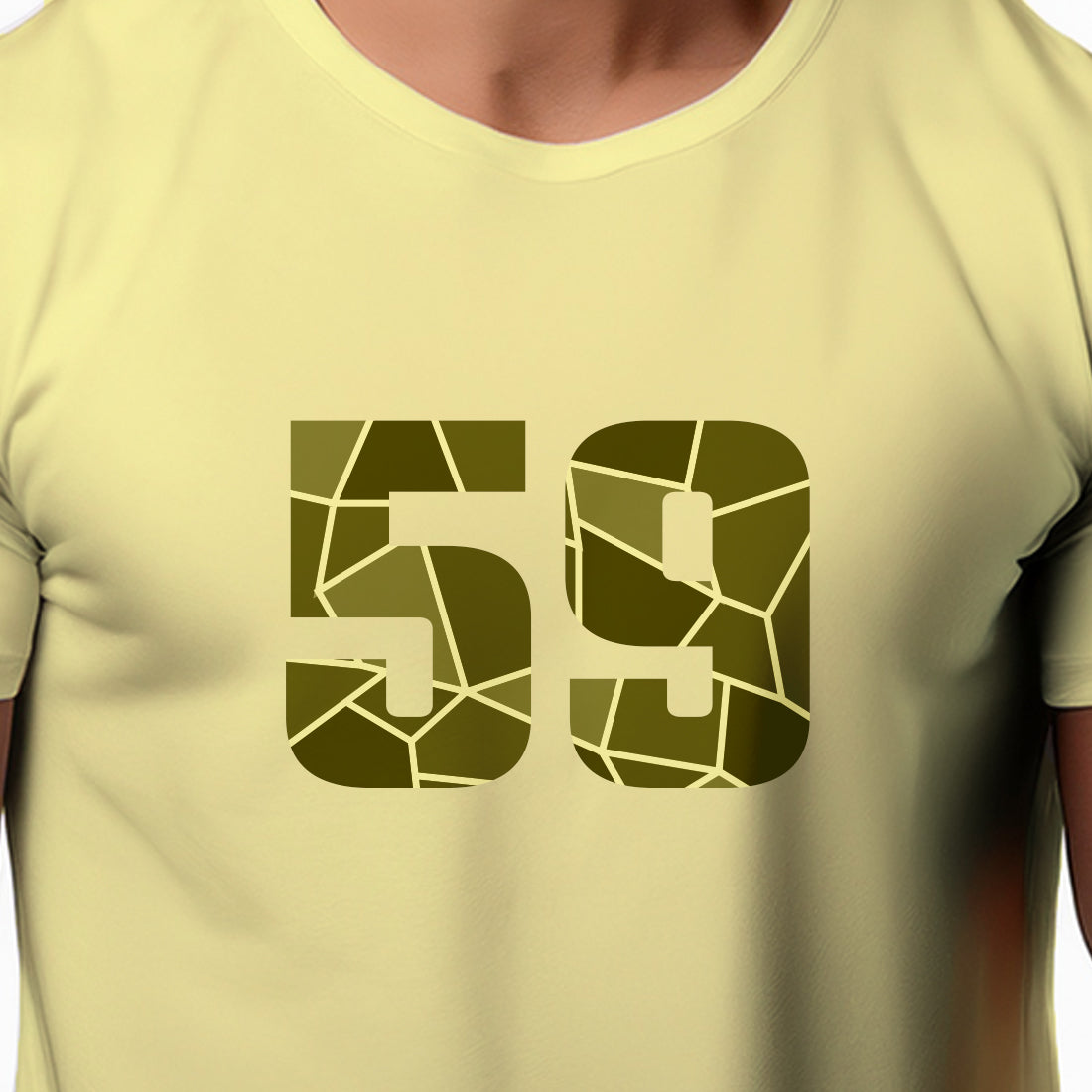 59 Number Men Unisex T-Shirt (Butter Yellow)