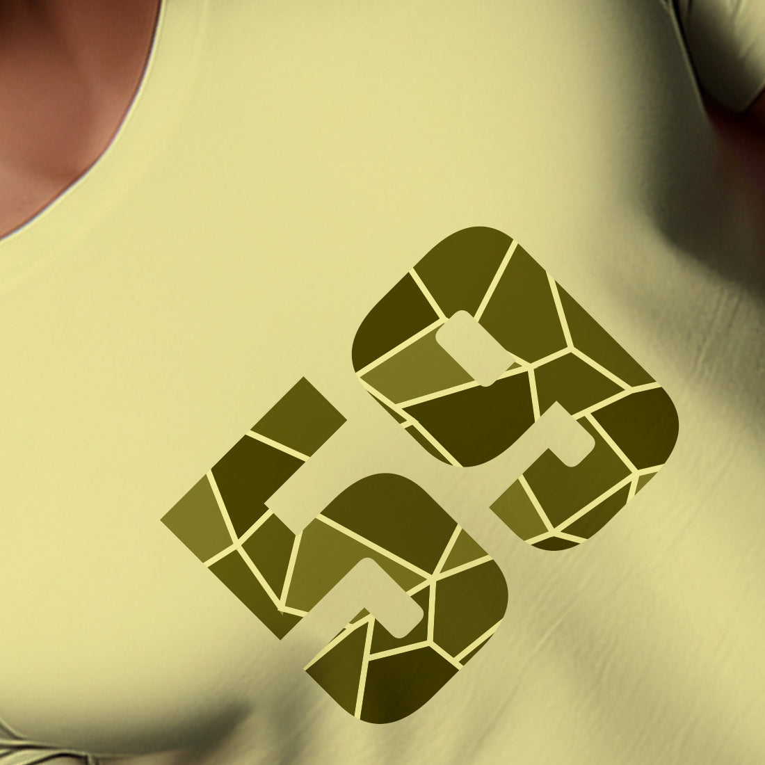 59 Number Men Unisex T-Shirt (Butter Yellow)