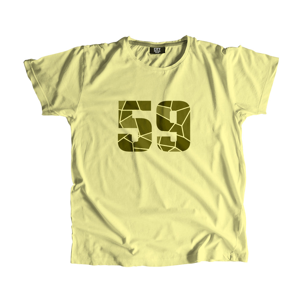 59 Number Men Unisex T-Shirt (Butter Yellow)