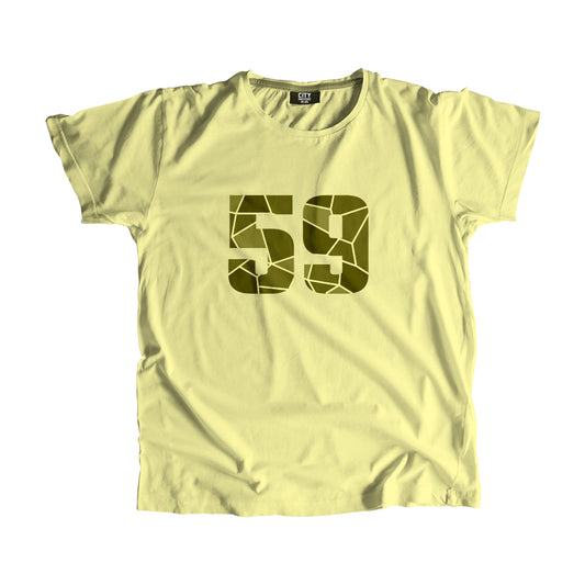 59 Number Men Unisex T-Shirt (Butter Yellow)