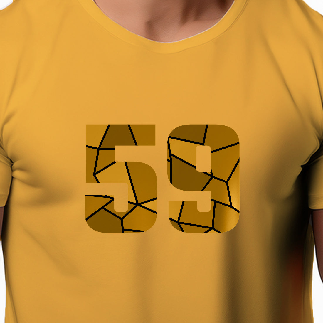 59 Number Men Unisex T-Shirt (Golden Yellow)
