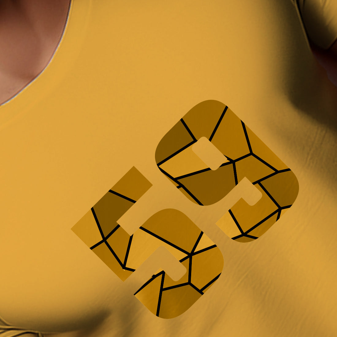 59 Number Men Unisex T-Shirt (Golden Yellow)