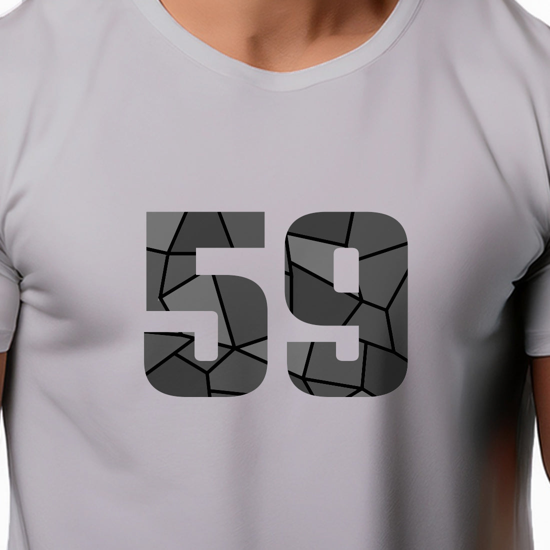 59 Number Men Unisex T-Shirt (Melange Grey)