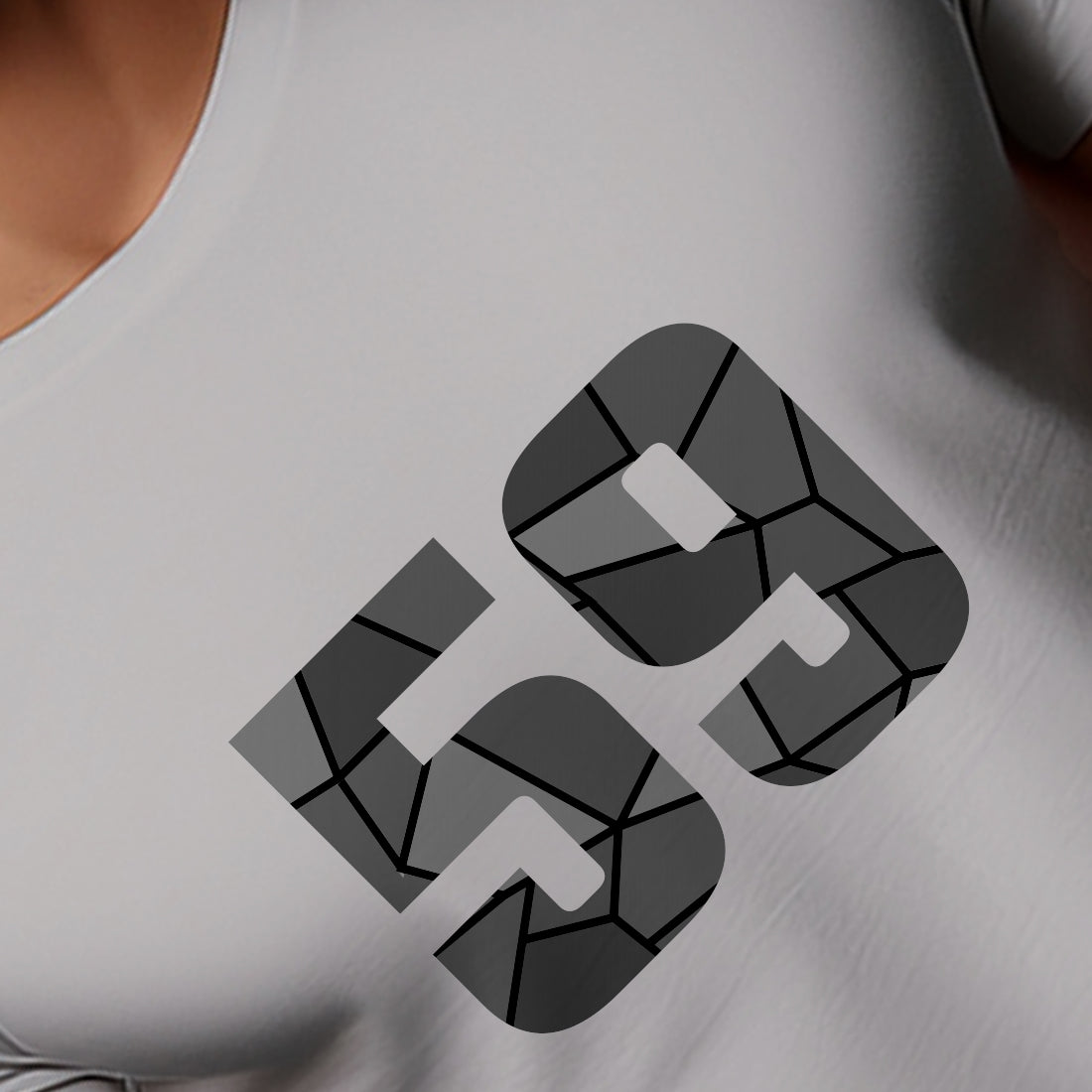 59 Number Men Unisex T-Shirt (Melange Grey)