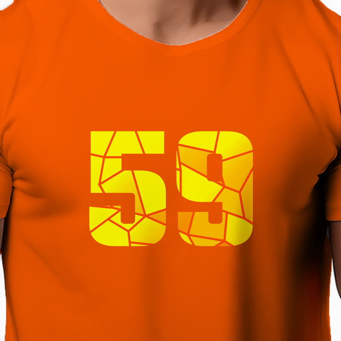 59 Number Men Unisex T-Shirt (Orange)
