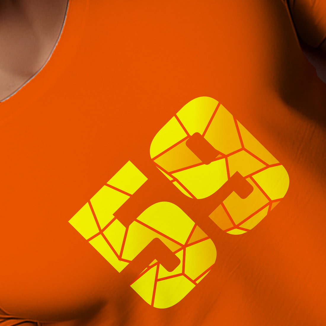 59 Number Men Unisex T-Shirt (Orange)