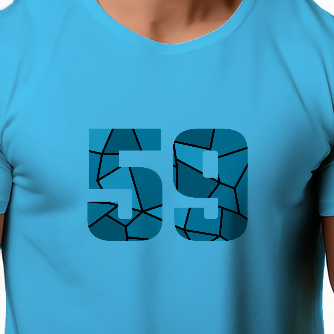 59 Number Men Unisex T-Shirt (Sky Blue)
