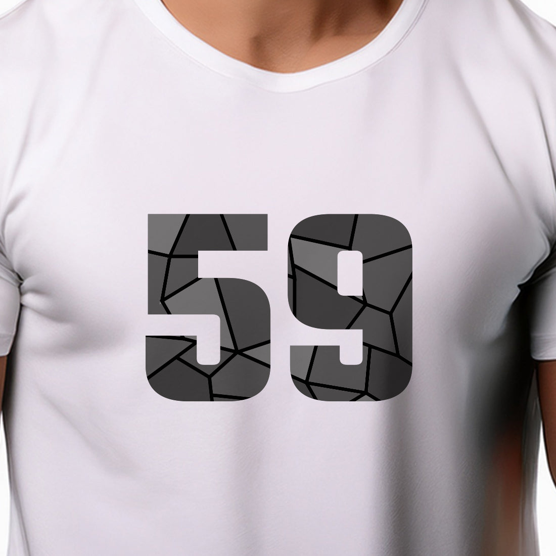 59 Number Men Unisex T-Shirt (White)