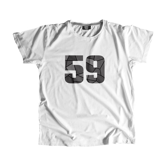 59 Number Men Unisex T-Shirt (White)