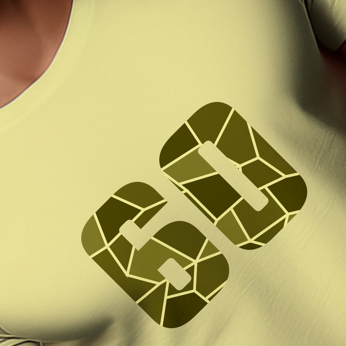 60 Number Men Unisex T-Shirt (Butter Yellow)