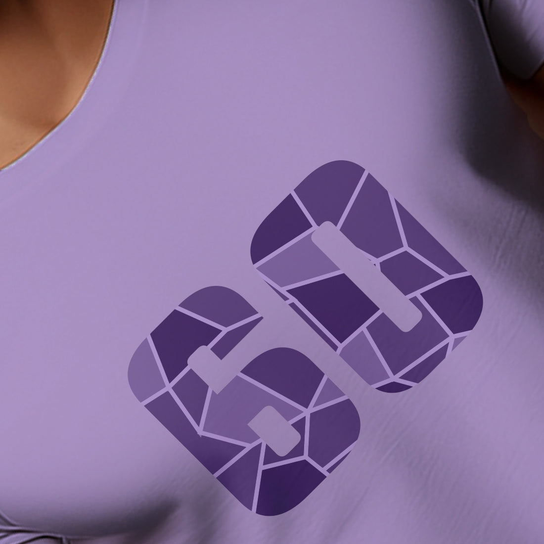 60 Number Men Unisex T-Shirt (Iris Lavender)