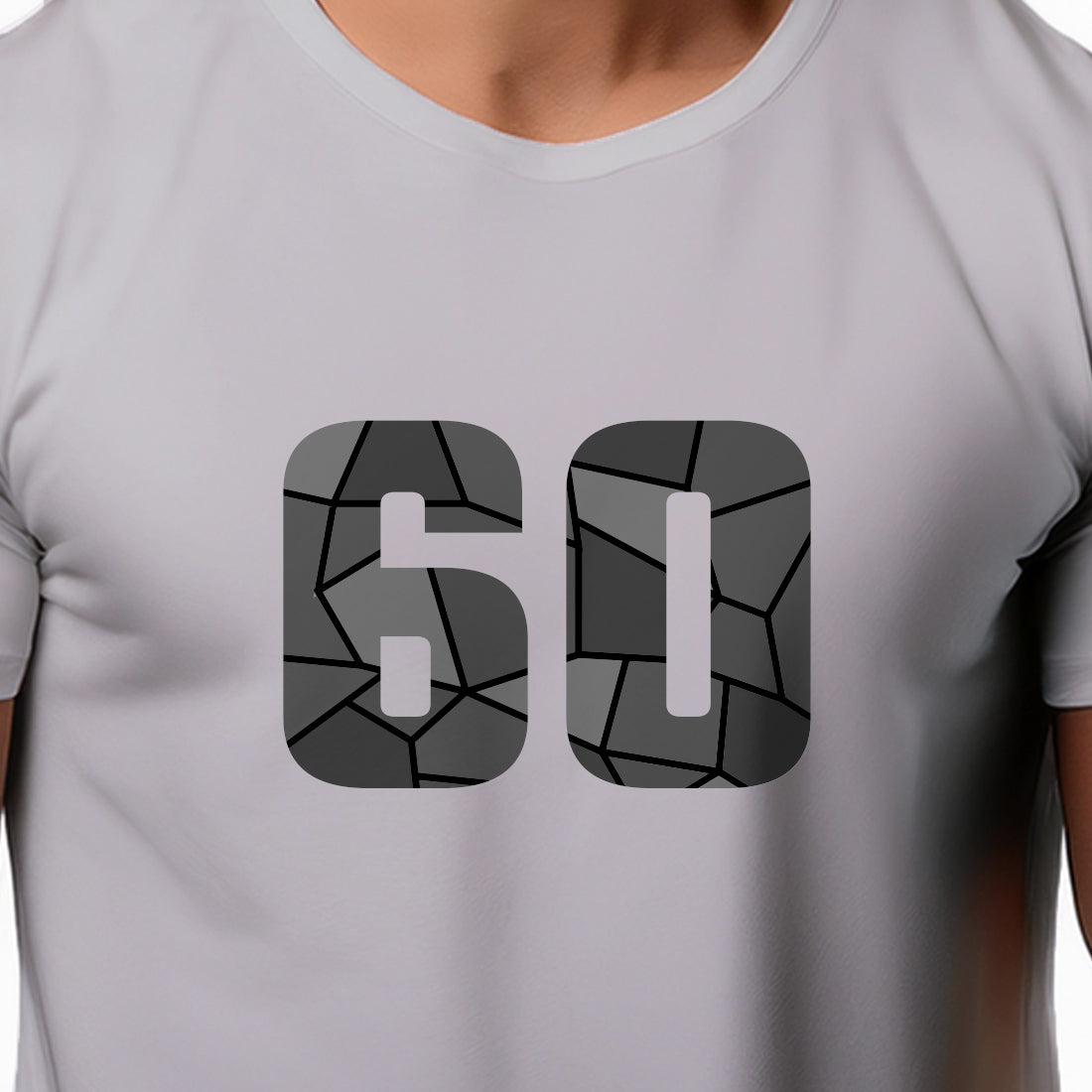 60 Number Men Unisex T-Shirt (Melange Grey)