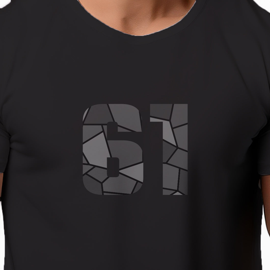 61 Number Men Unisex T-Shirt (Black)
