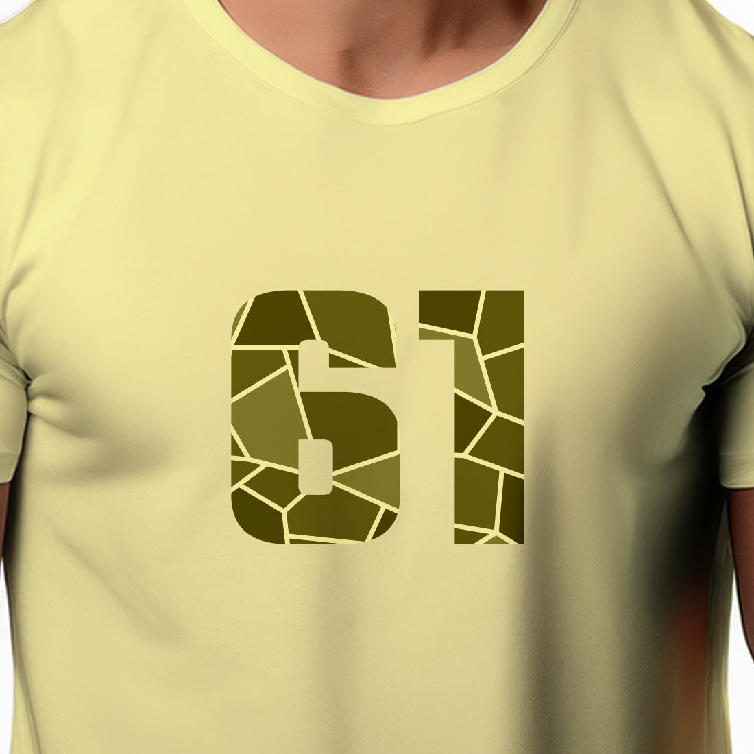 61 Number Men Unisex T-Shirt (Butter Yellow)