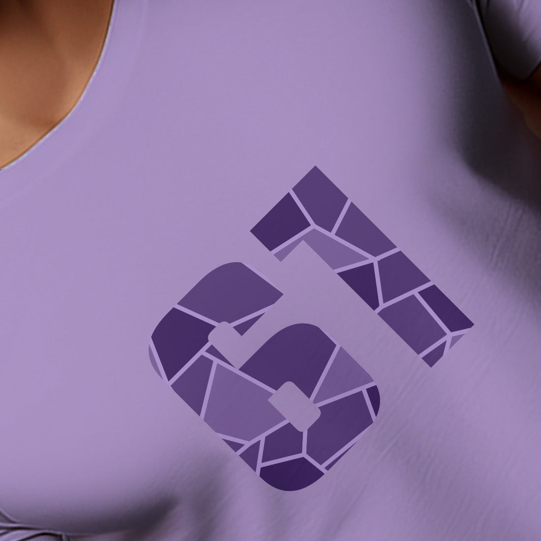 61 Number Men Unisex T-Shirt (Iris Lavender)