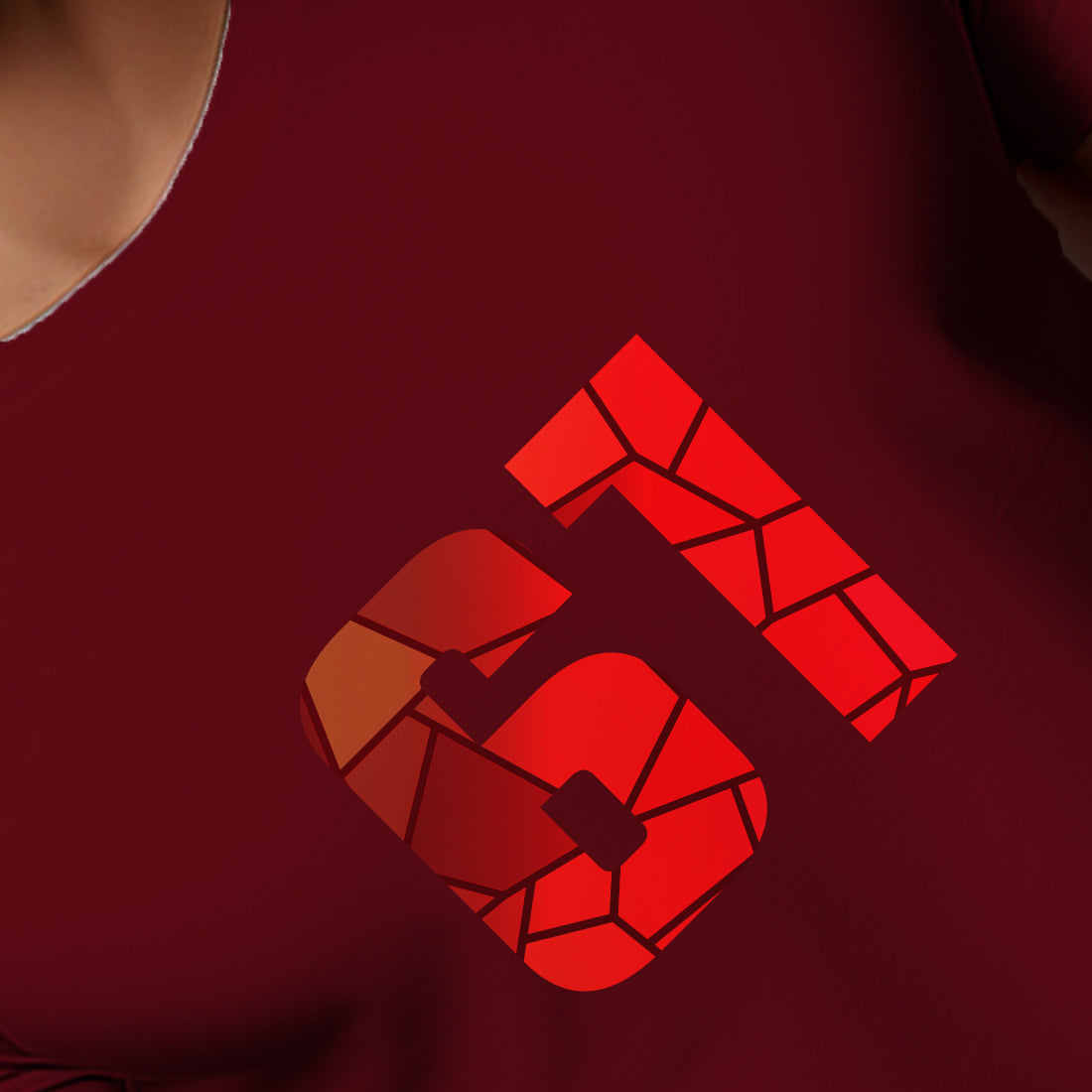 61 Number Men Unisex T-Shirt (Maroon)