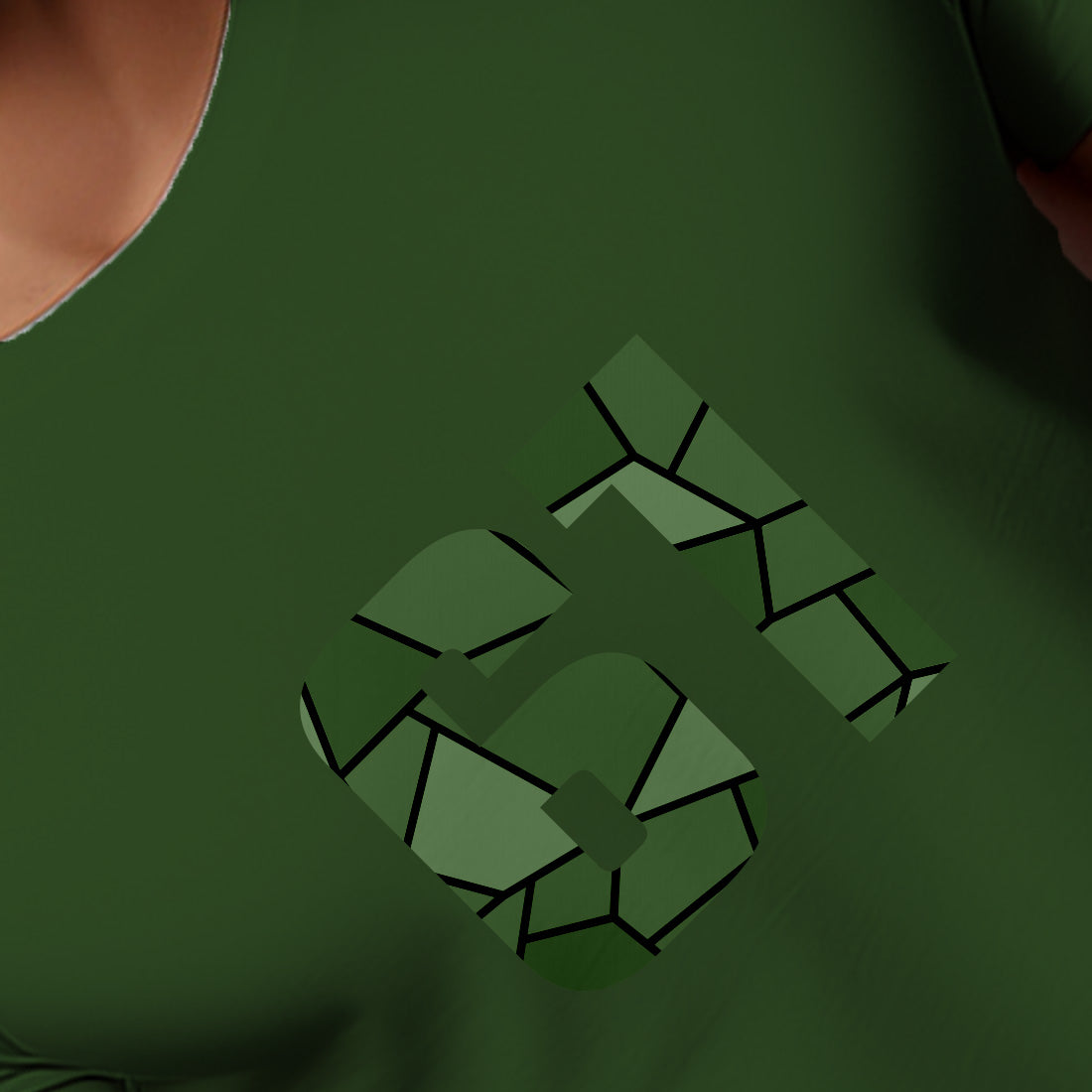 61 Number Men Unisex T-Shirt (Olive Green)
