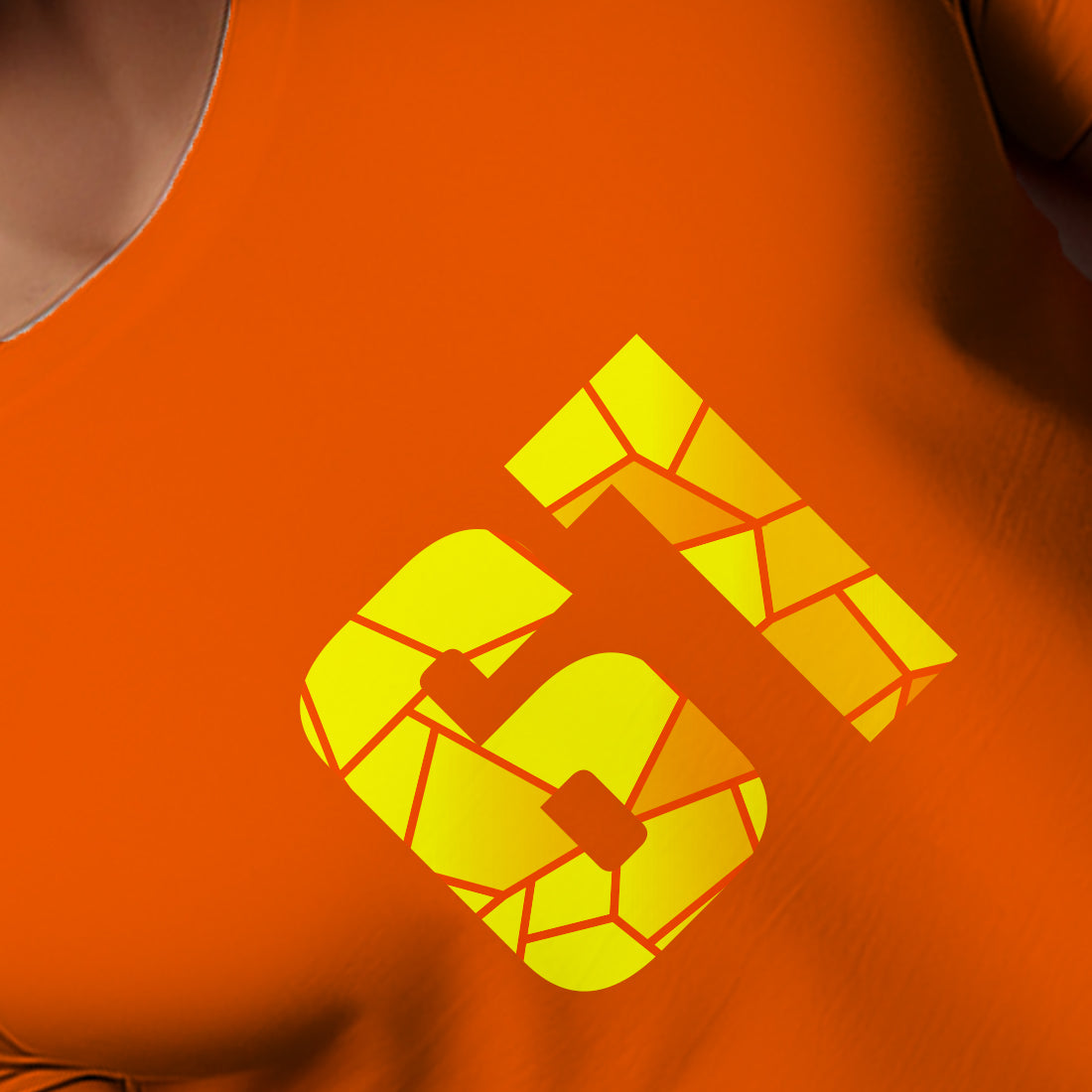 61 Number Men Unisex T-Shirt (Orange)