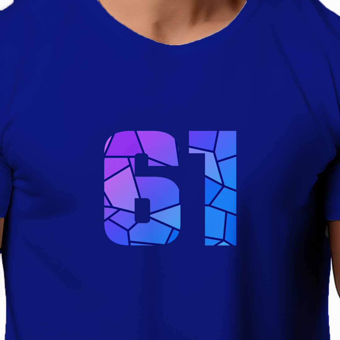 61 Number Men Unisex T-Shirt (Royal Blue)