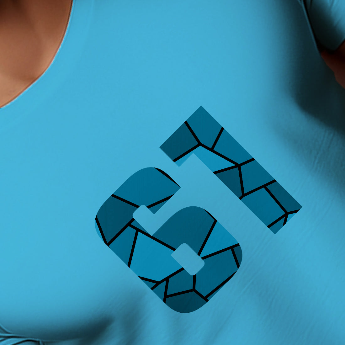 61 Number Men Unisex T-Shirt (Sky Blue)