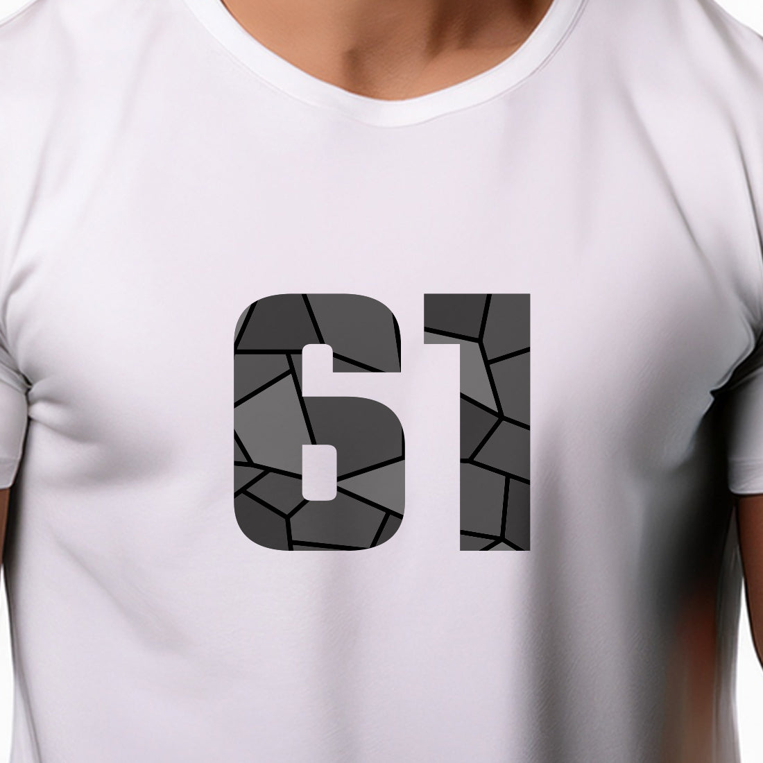 61 Number Men Unisex T-Shirt (White)