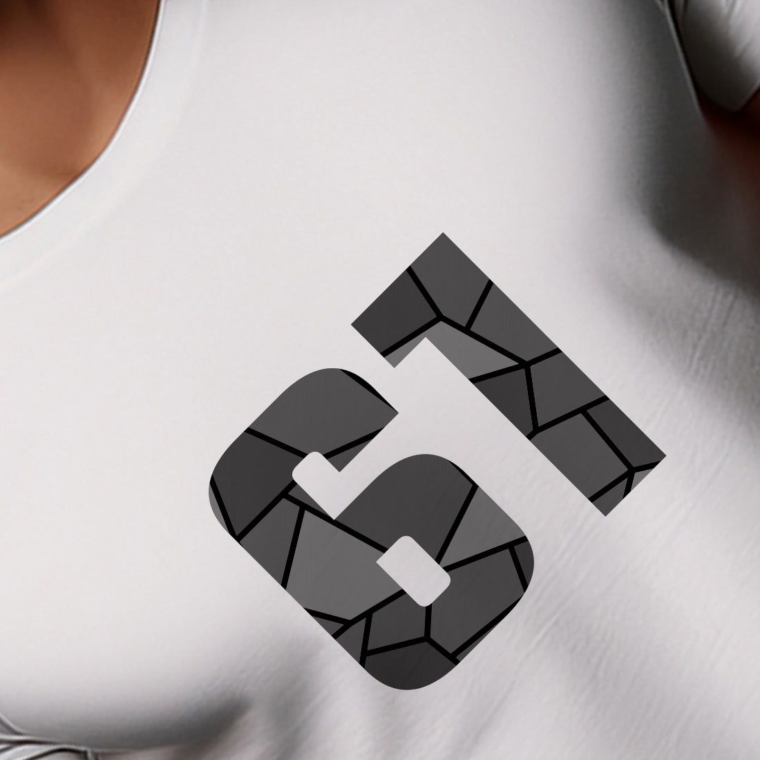 61 Number Men Unisex T-Shirt (White)