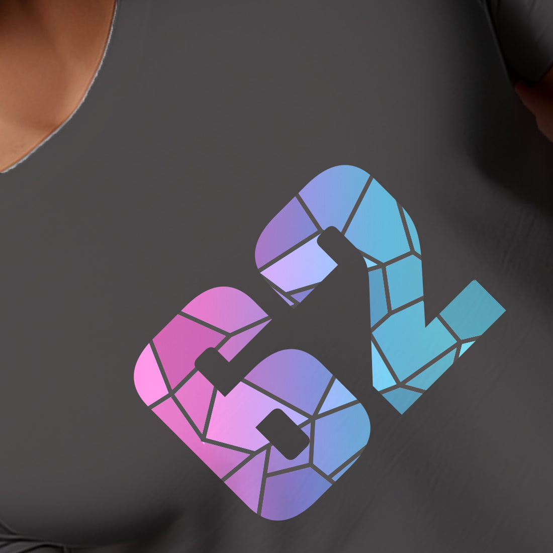 62 Number Men Unisex T-Shirt (Charcoal Grey)