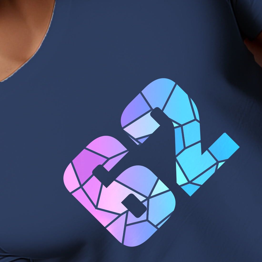 62 Number Men Unisex T-Shirt (Navy Blue)