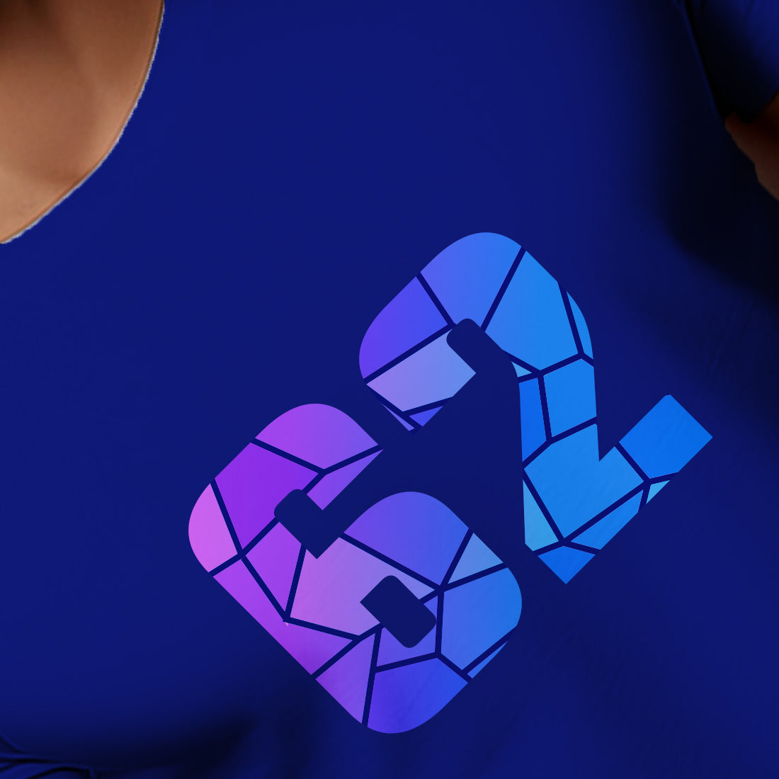 62 Number Men Unisex T-Shirt (Royal Blue)
