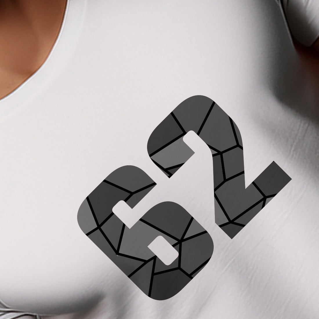 62 Number Men Unisex T-Shirt (White)