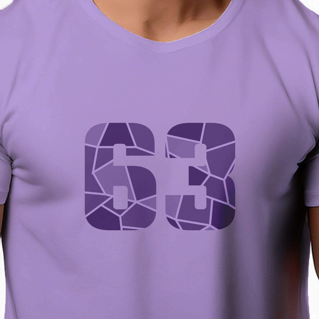 63 Number Men Unisex T-Shirt (Iris Lavender)