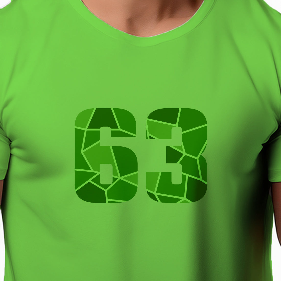 63 Number Men Unisex T-Shirt (Liril Green)