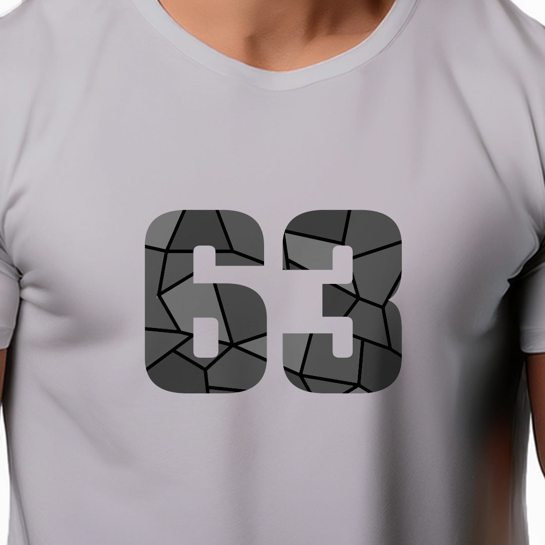 63 Number Men Unisex T-Shirt (Melange Grey)