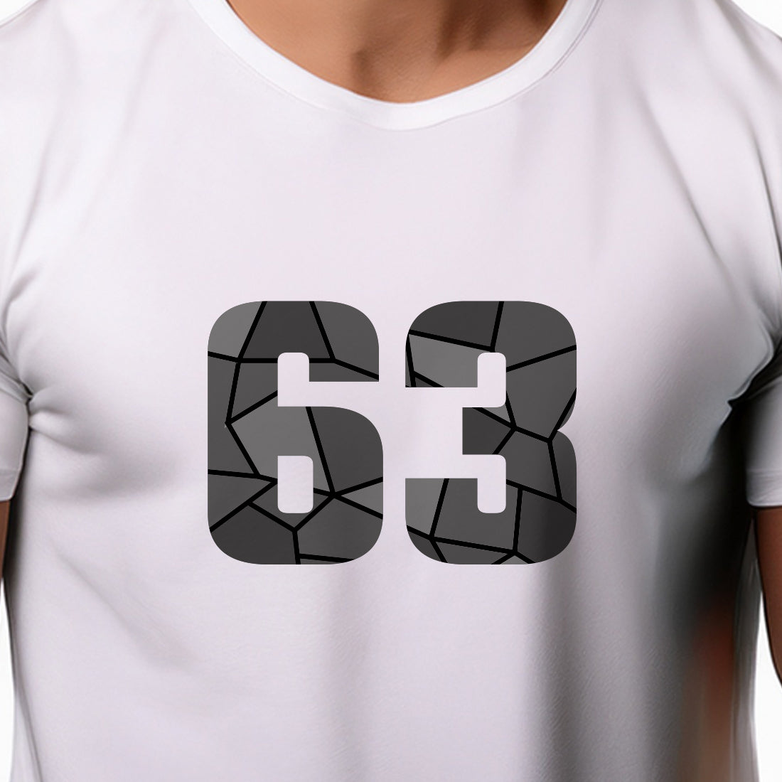 63 Number Men Unisex T-Shirt (White)