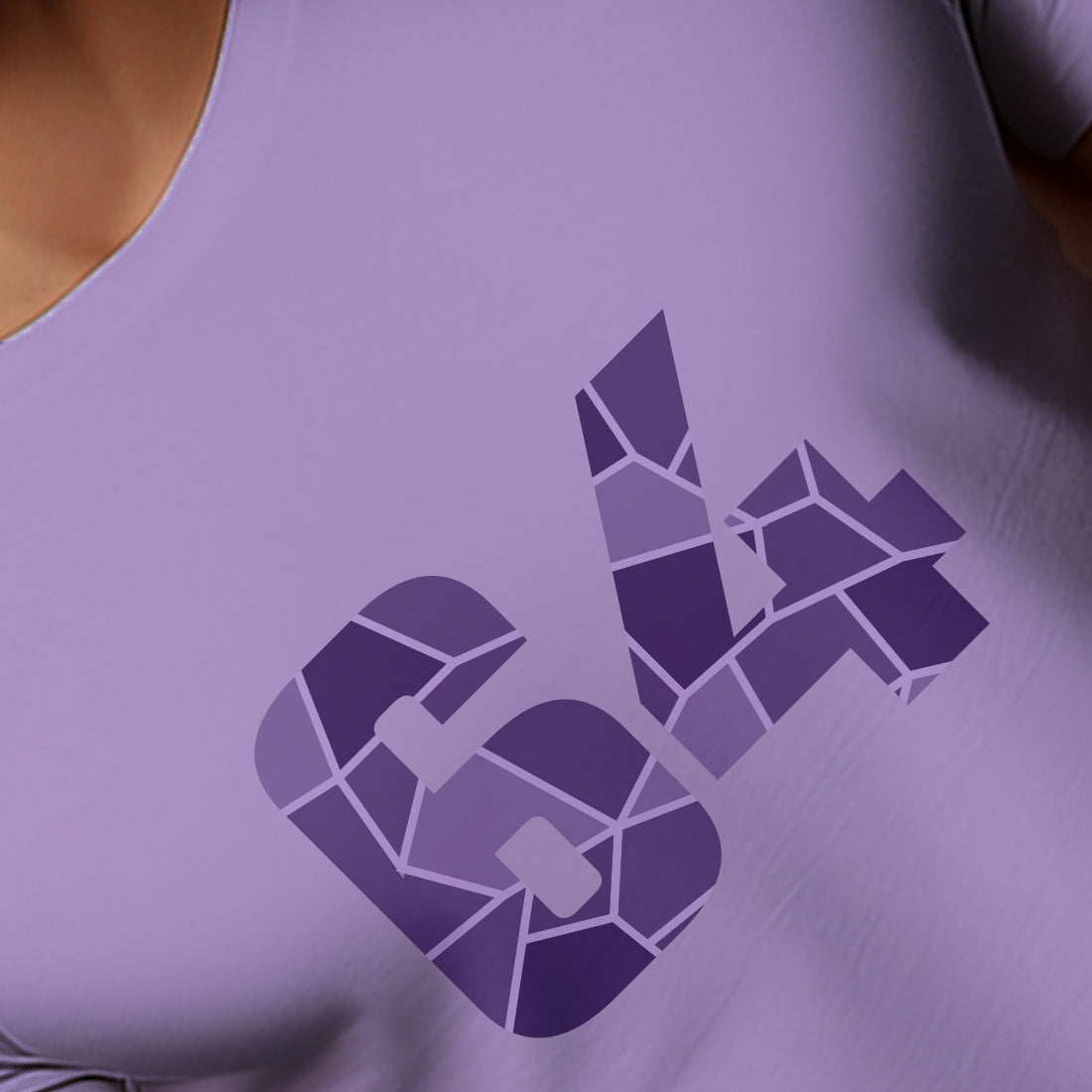 64 Number Men Unisex T-Shirt (Iris Lavender)