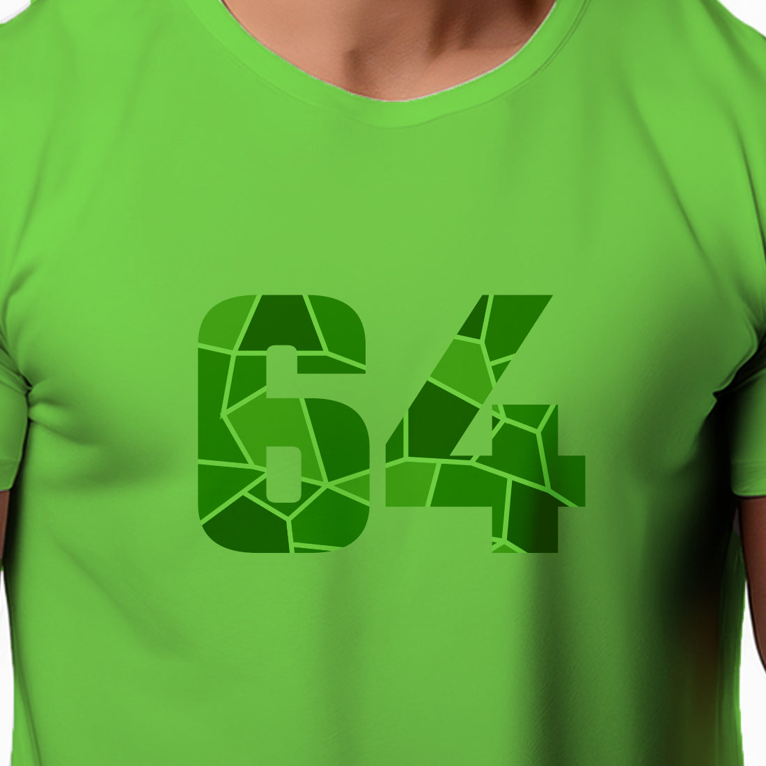 64 Number Men Unisex T-Shirt (Liril Green)