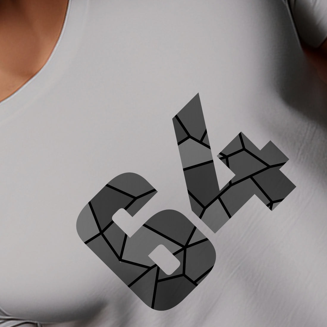 64 Number Men Unisex T-Shirt (Melange Grey)