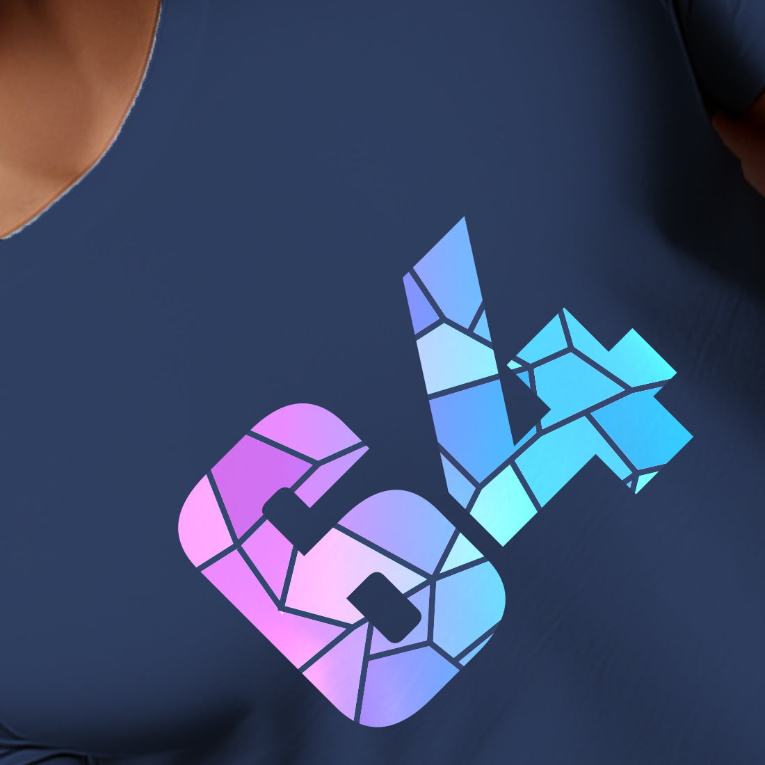 64 Number Men Unisex T-Shirt (Navy Blue)