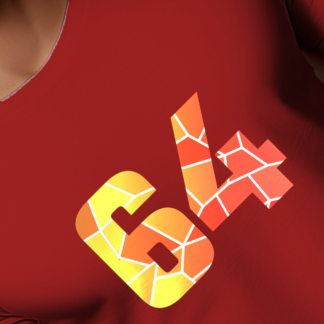 64 Number Men Unisex T-Shirt (Red)