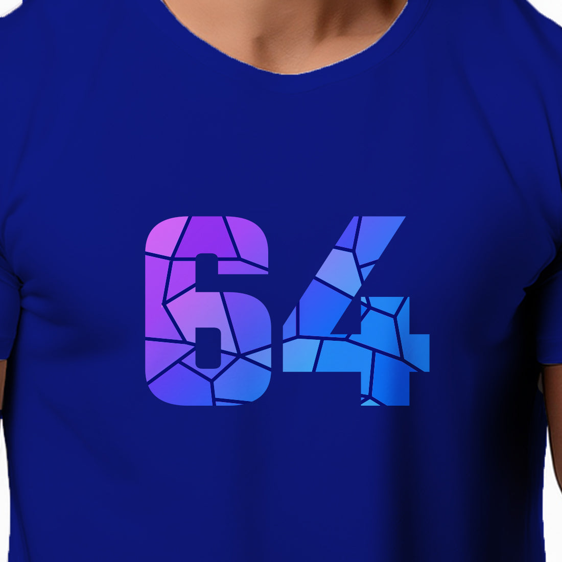 64 Number Men Unisex T-Shirt (Royal Blue)