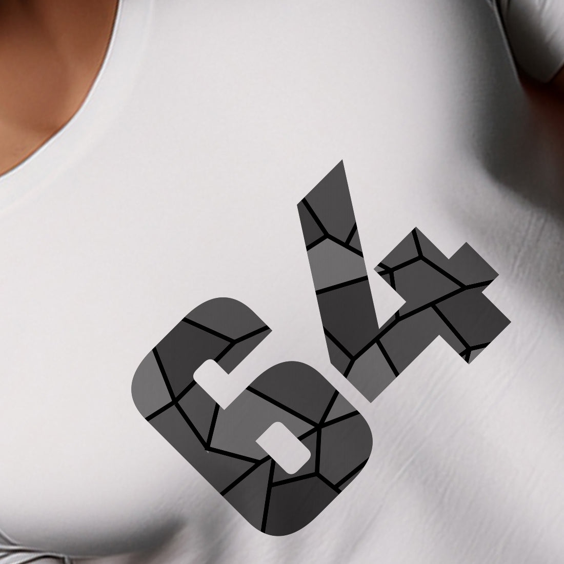 64 Number Men Unisex T-Shirt (White)