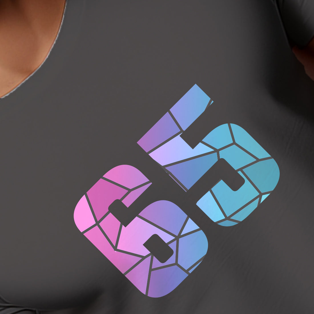 65 Number Men Unisex T-Shirt (Charcoal Grey)