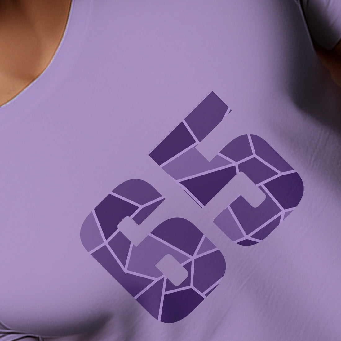 65 Number Men Unisex T-Shirt (Iris Lavender)