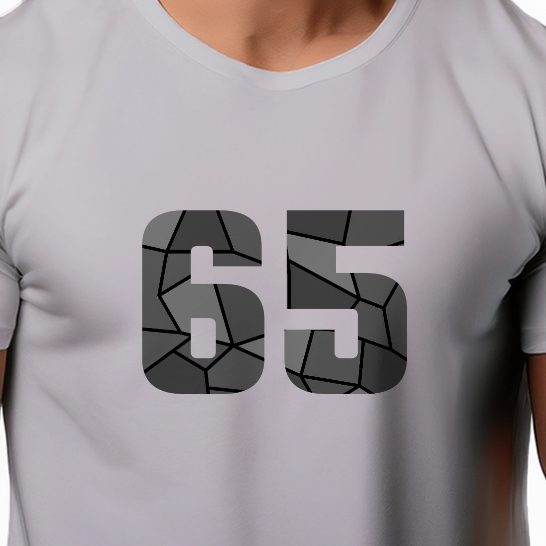 65 Number Men Unisex T-Shirt (Melange Grey)