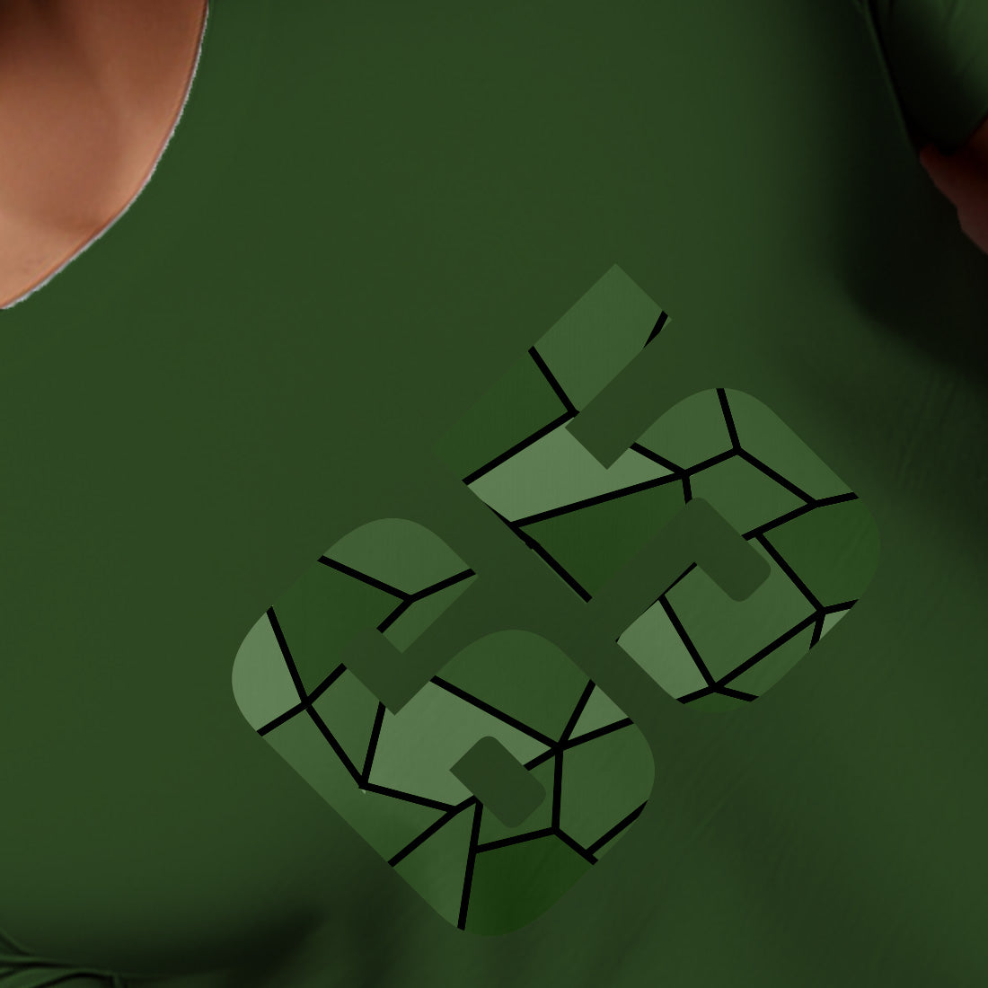 65 Number Men Unisex T-Shirt (Olive Green)